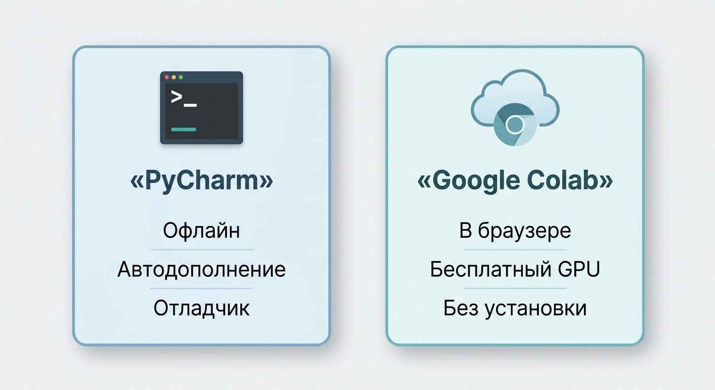 Сравнение PyCharm и Google Colab для изучения Python с нуля