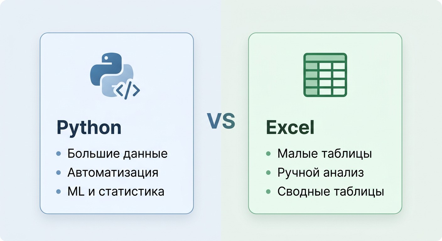Сравнение Python и Excel для анализа данных: ключевые отличия инструментов