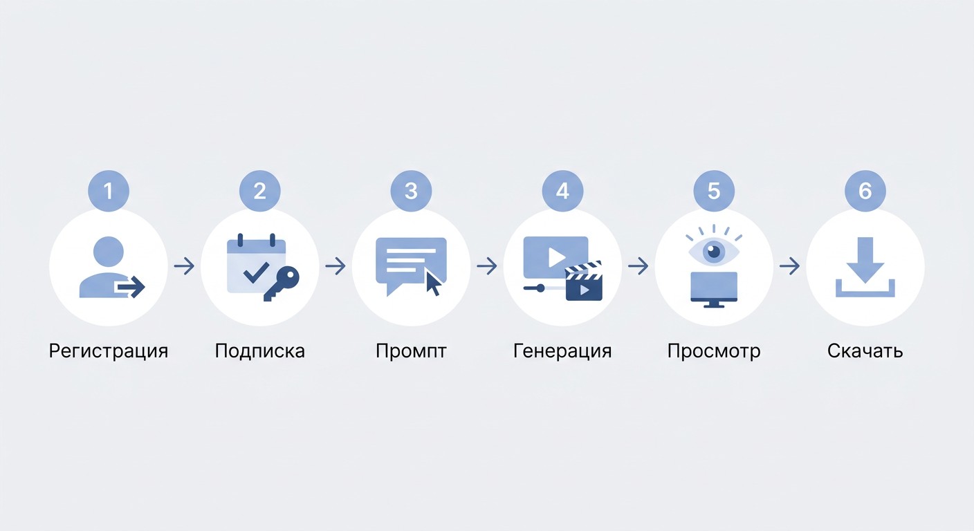 Шесть шагов использования нейросети Sora: от регистрации до скачивания