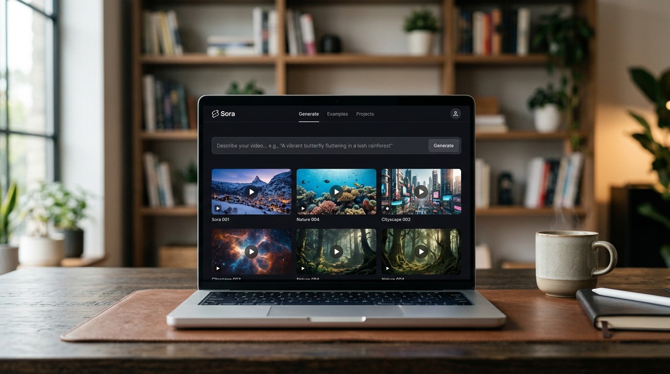 Интерфейс нейросети Sora OpenAI для генерации видео из текста