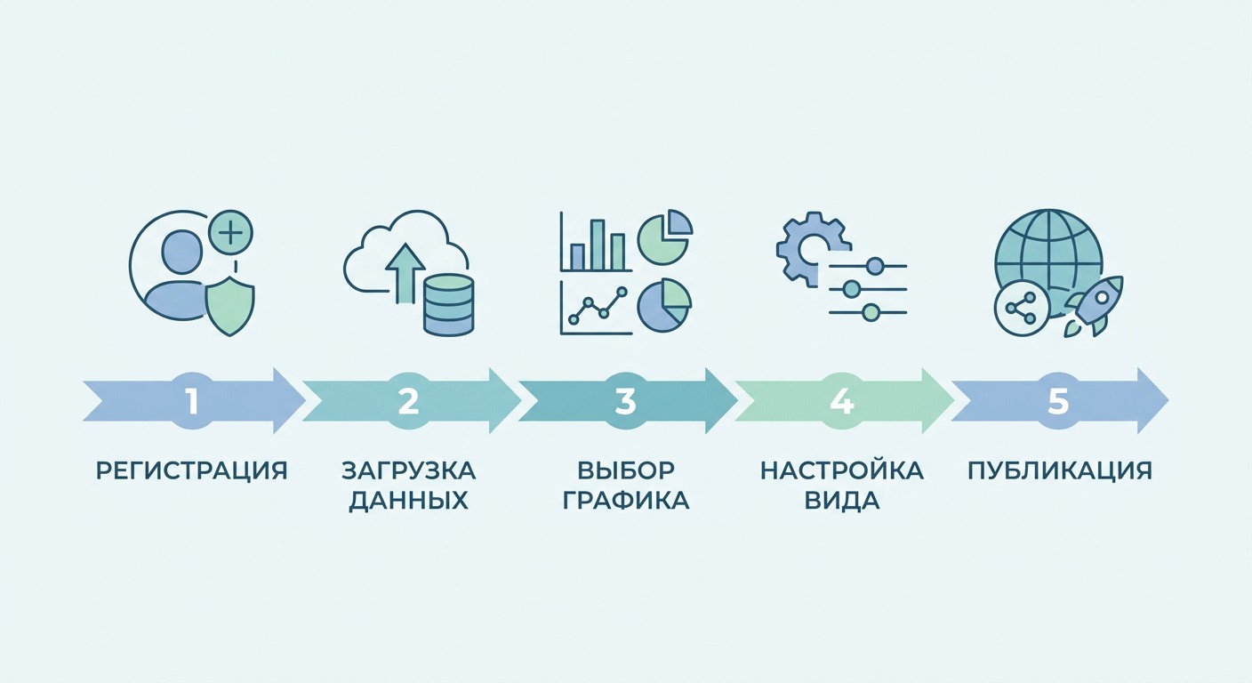 Инфографика: 5 шагов до первого дашборда в Tableau Public
