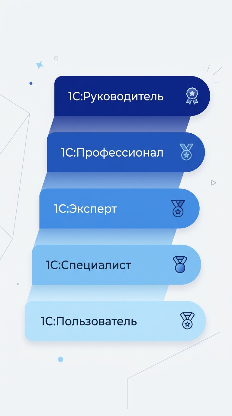 Пять уровней сертификации специалистов 1С:Предприятие