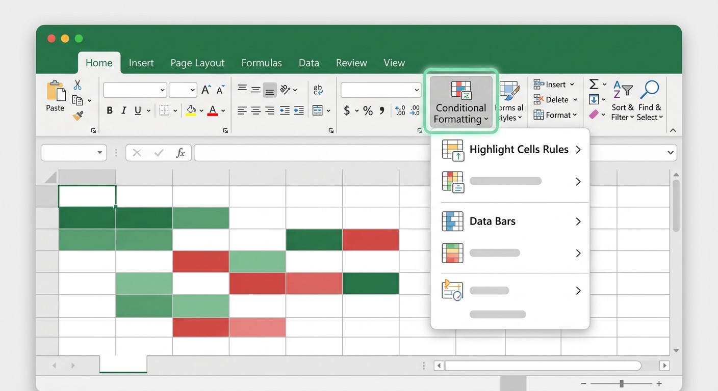 Условное форматирование в Excel — вкладка Главная, группа Стили