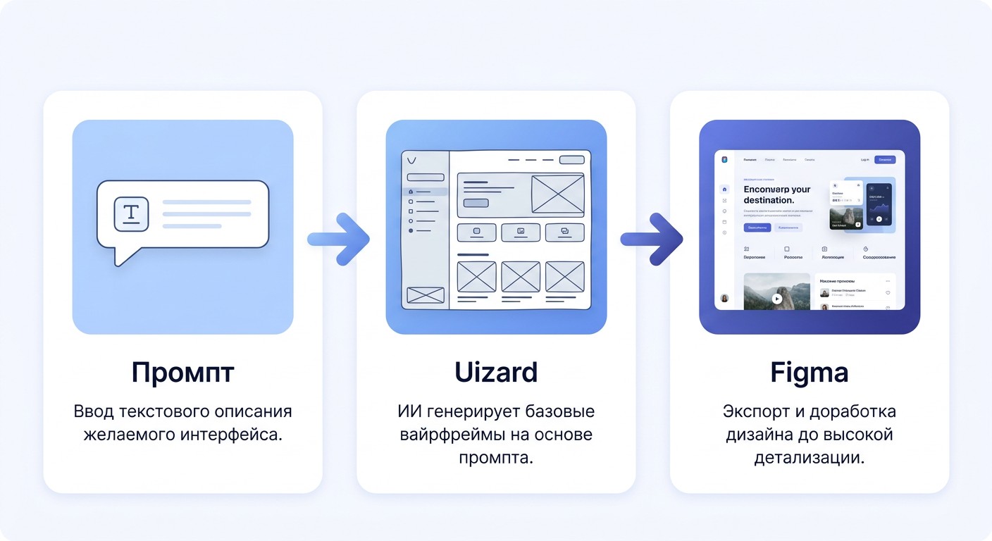 Пайплайн создания UX-прототипа с нейросетью: промпт — Uizard — Figma
