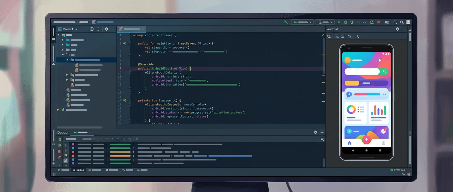 Android IDE с редактором Kotlin-кода и эмулятором мобильного устройства