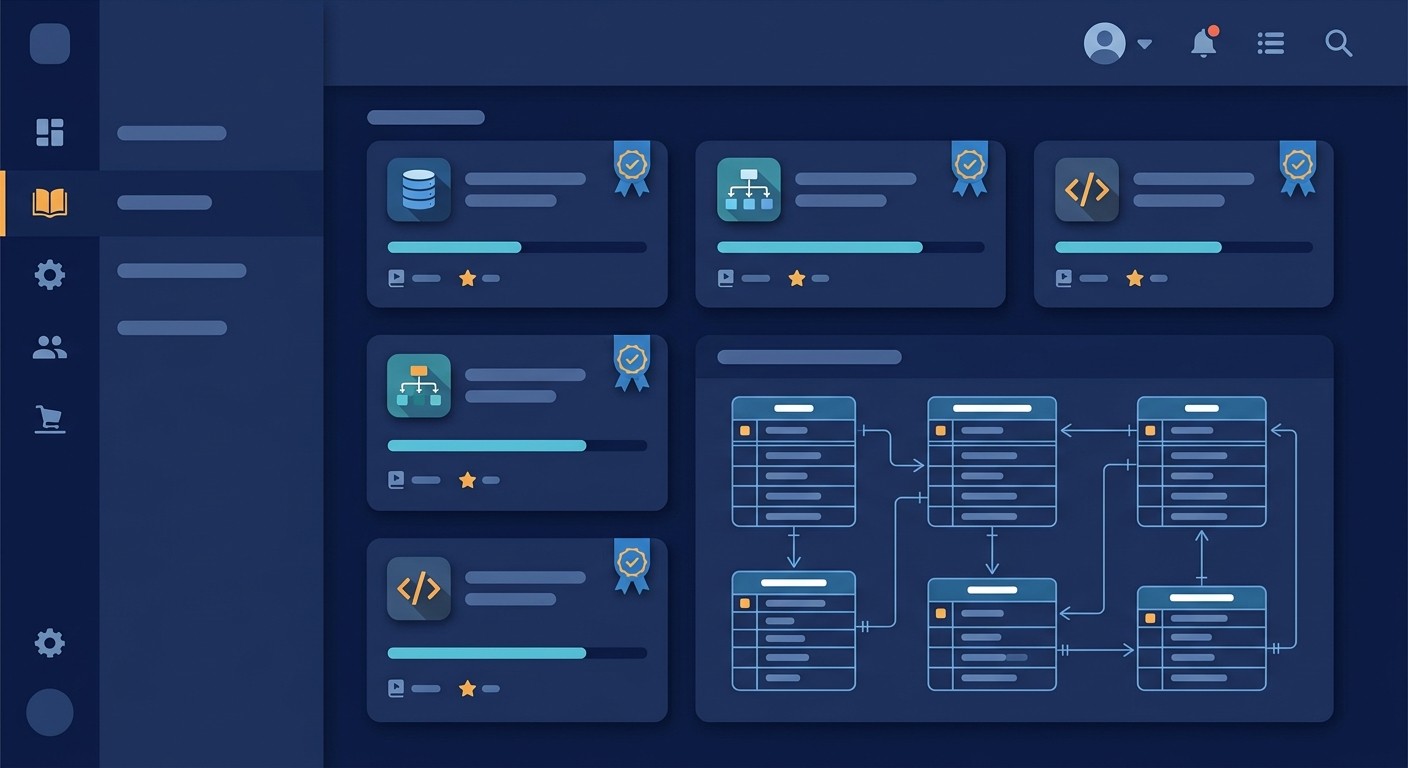 Интерфейс государственной платформы для бесплатного обучения SQL