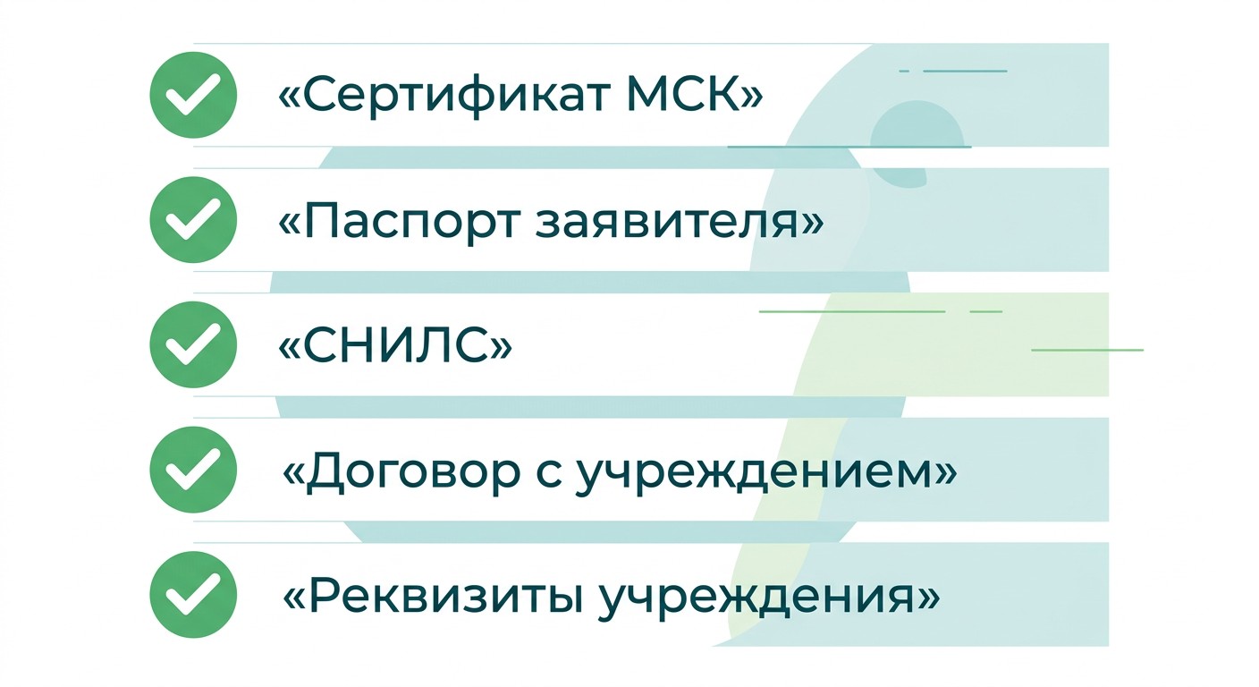 Чек-лист документов для оформления маткапитала на образование