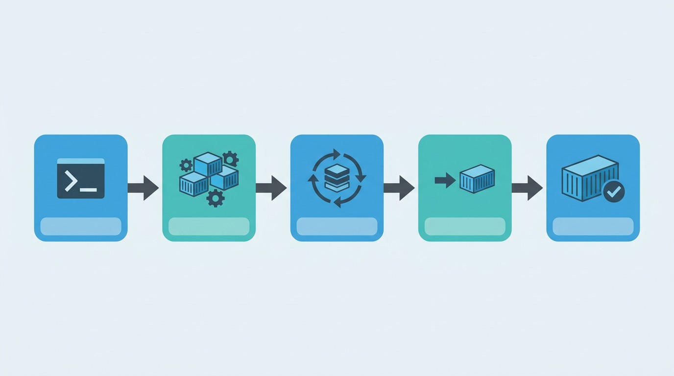 Схема архитектуры Docker: CLI — Daemon — containerd — runc — контейнер