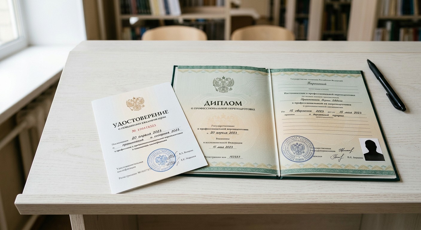 Документы после обучения — диплом и удостоверение о повышении квалификации