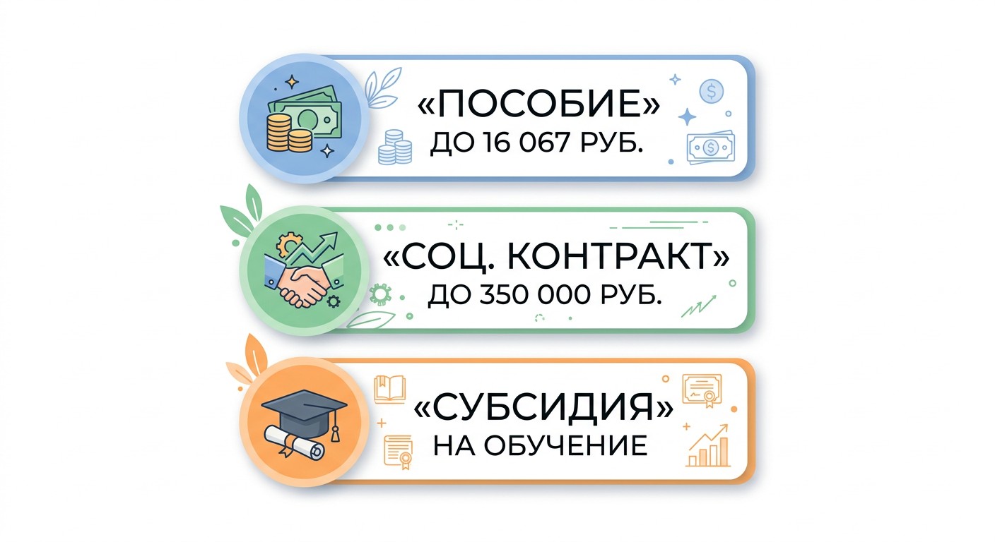 Дополнительные выплаты от ЦЗН — пособие, соцконтракт, субсидия