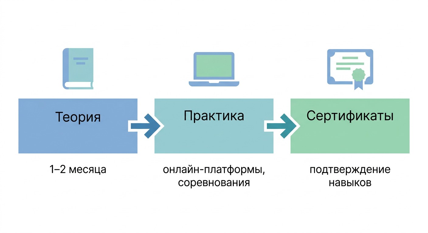 Дорожная карта подготовки к стажировке по информационной безопасности за три этапа