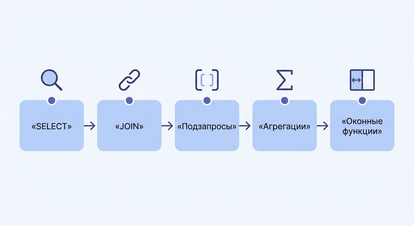 Дорожная карта изучения SQL — от SELECT и JOIN до оконных функций