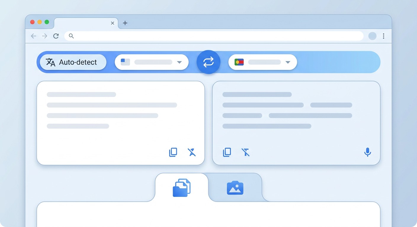 Интерфейс Google Translate — ИИ-переводчик для текстов на 249 языках