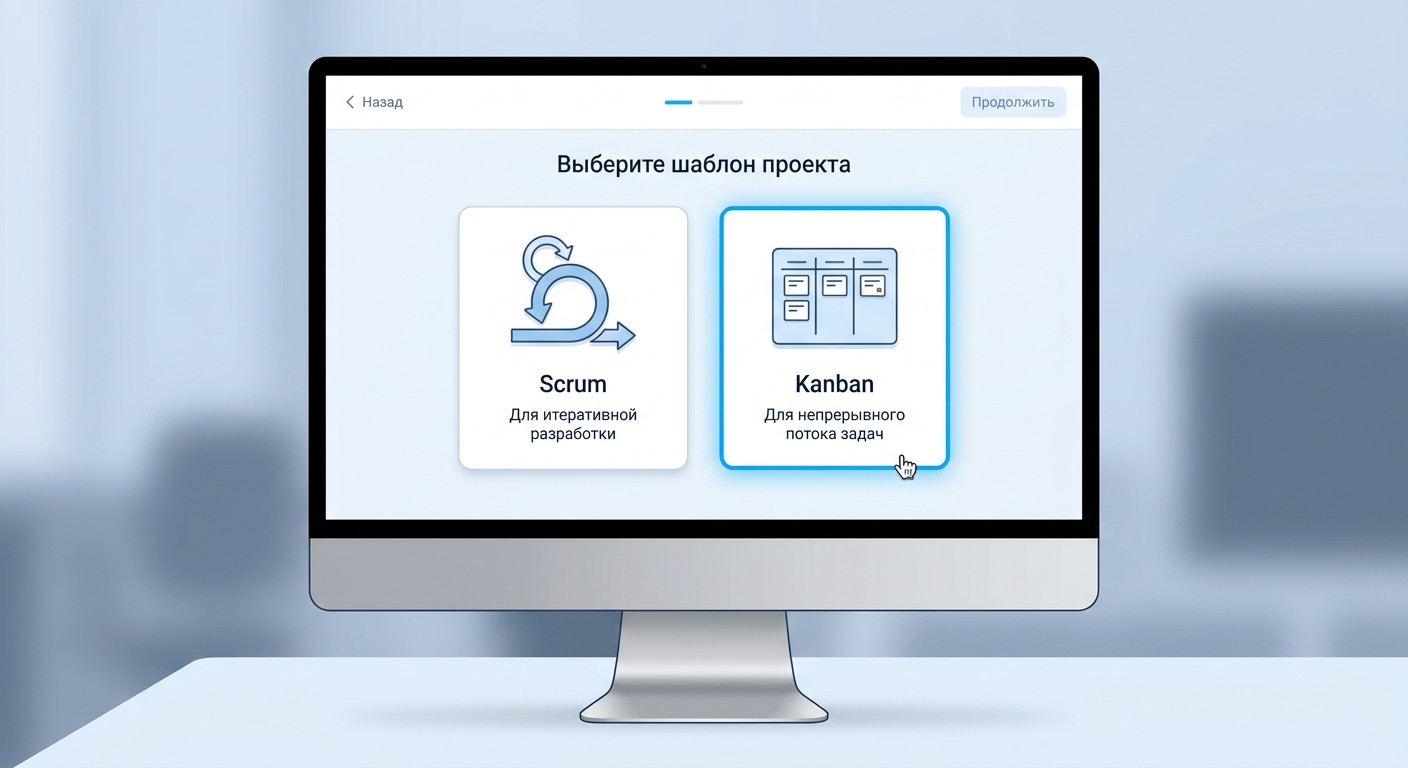 Выбор шаблона при создании проекта в Jira — Скрам или Канбан