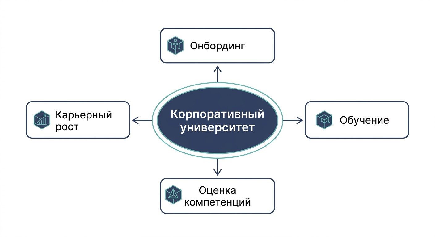 Схема корпоративного университета — структура внутреннего обучения и развития сотрудников