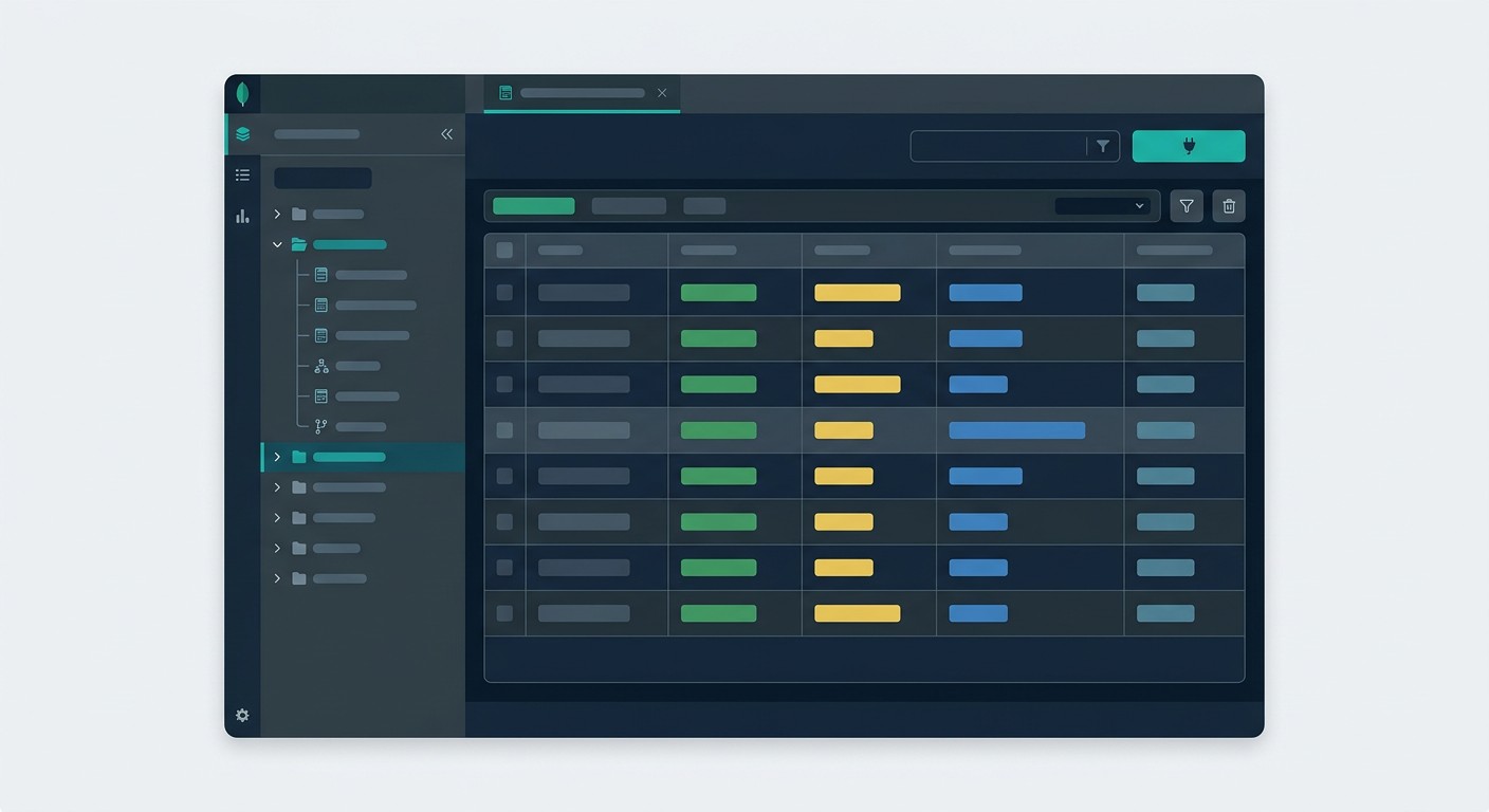 Интерфейс MongoDB Compass: панели коллекций, документов и фильтрации