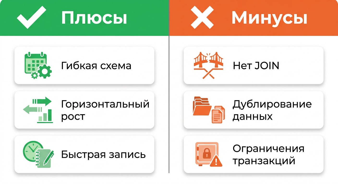 Плюсы и минусы MongoDB: преимущества и ограничения документной СУБД