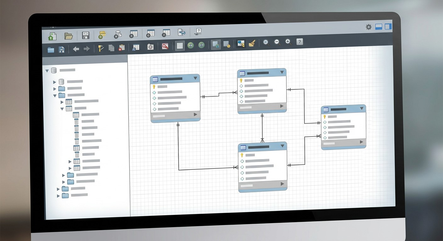 Интерфейс MySQL Workbench со схемой базы данных