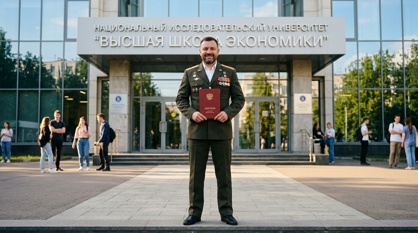 Ветеран СВО с дипломом у входа в университет