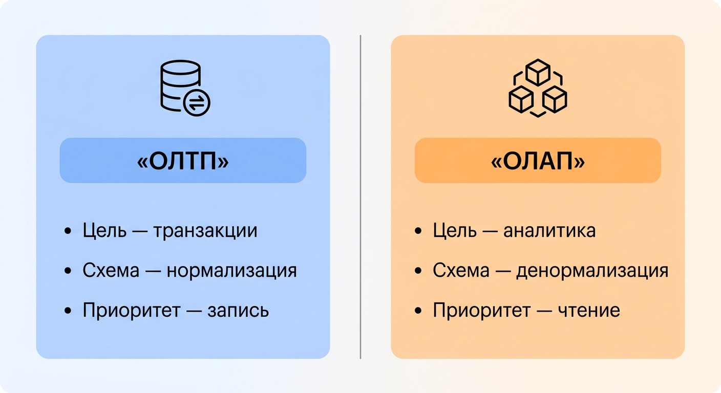 Сравнение ОЛТП и ОЛАП: цель, схема и приоритет для баз данных