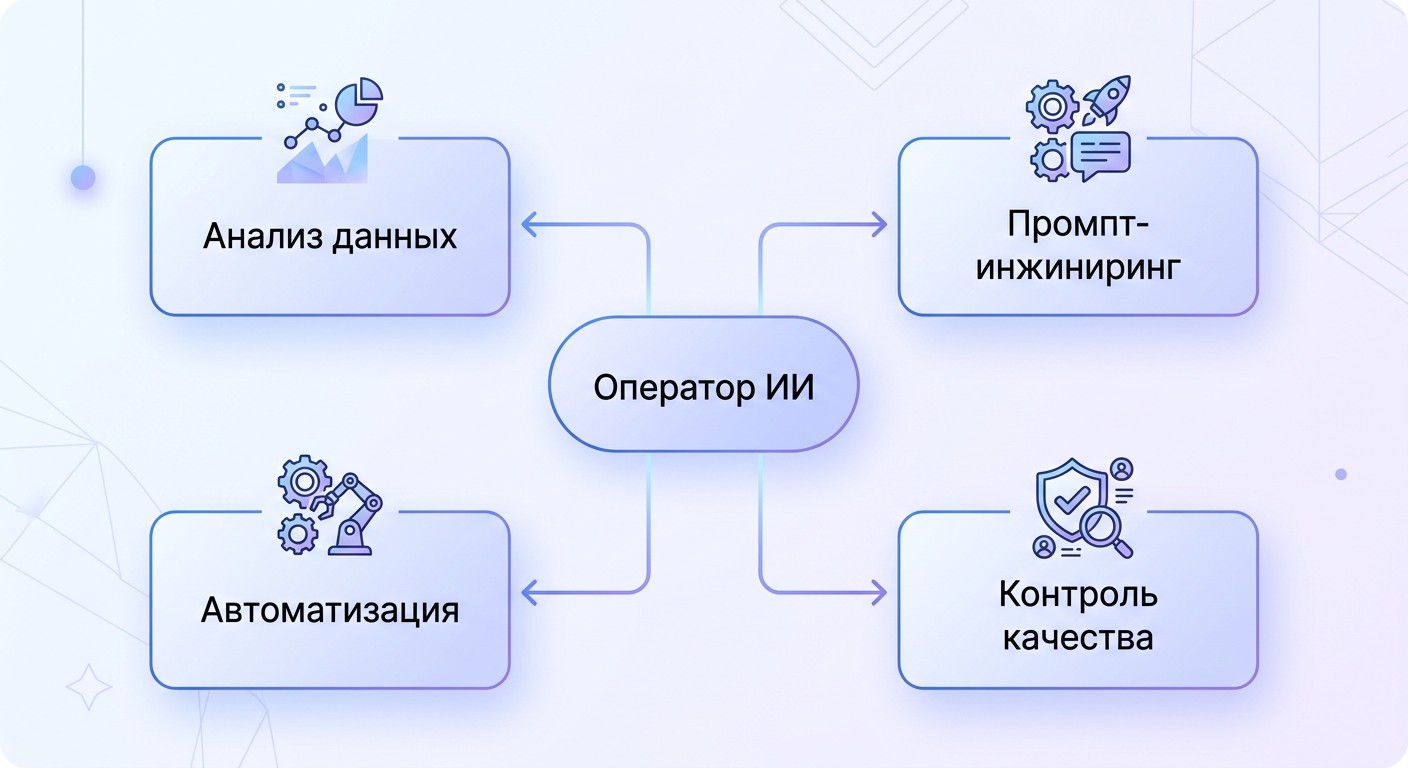 Схема профессии «Оператор ИИ» — ключевые компетенции микроквалификации