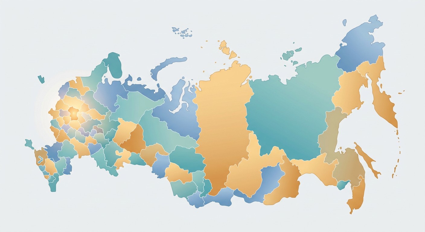Карта России с региональными различиями в размере пособия по безработице