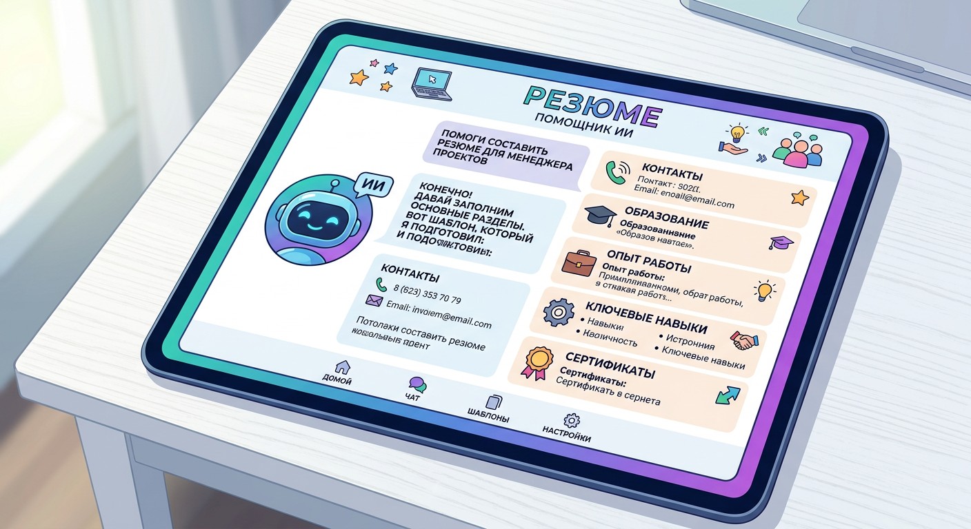 Создание резюме через ИИ-сервис Gemini пример результата