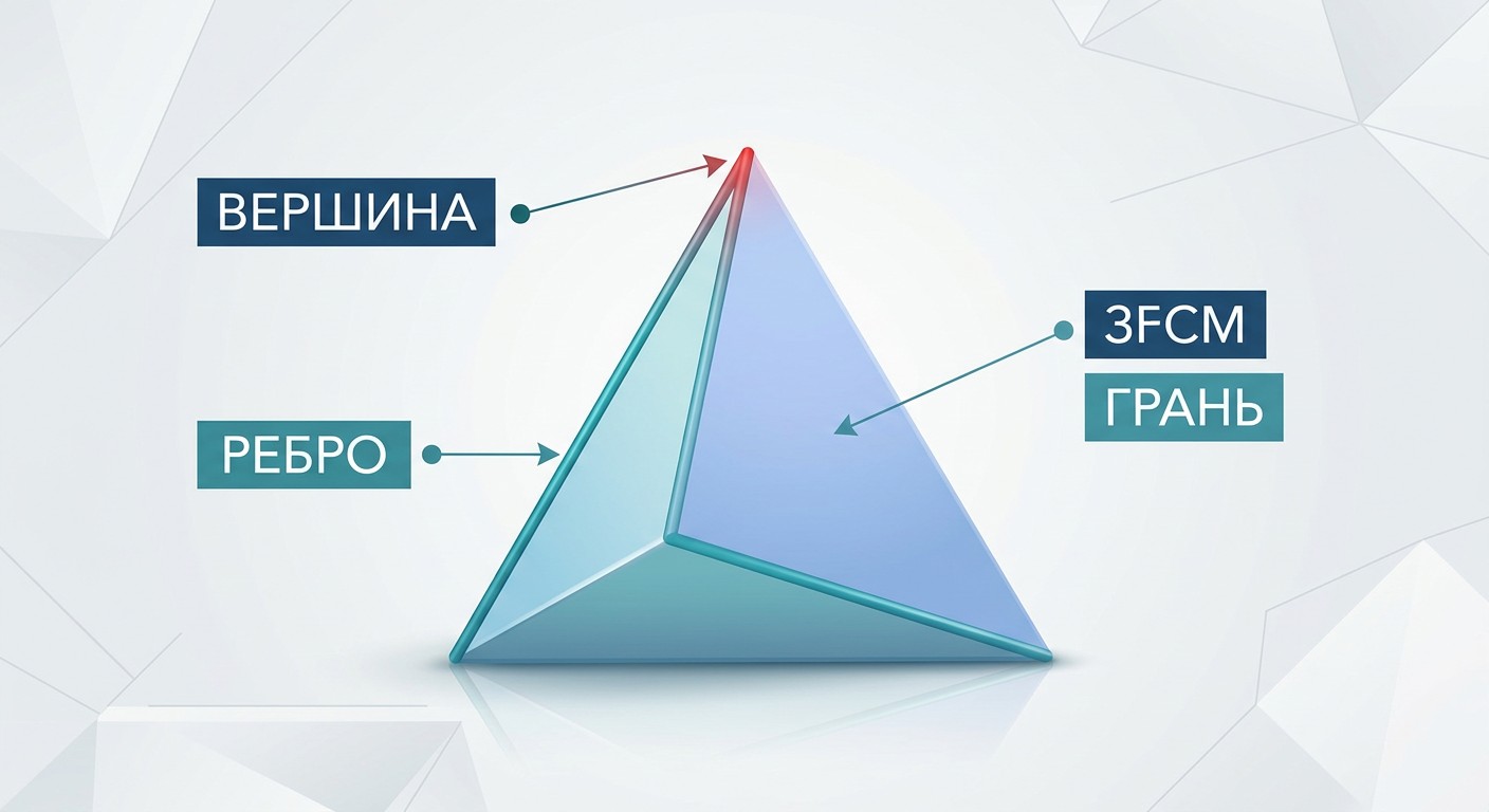 Строение полигона в 3D-графике — вершины, рёбра и грани