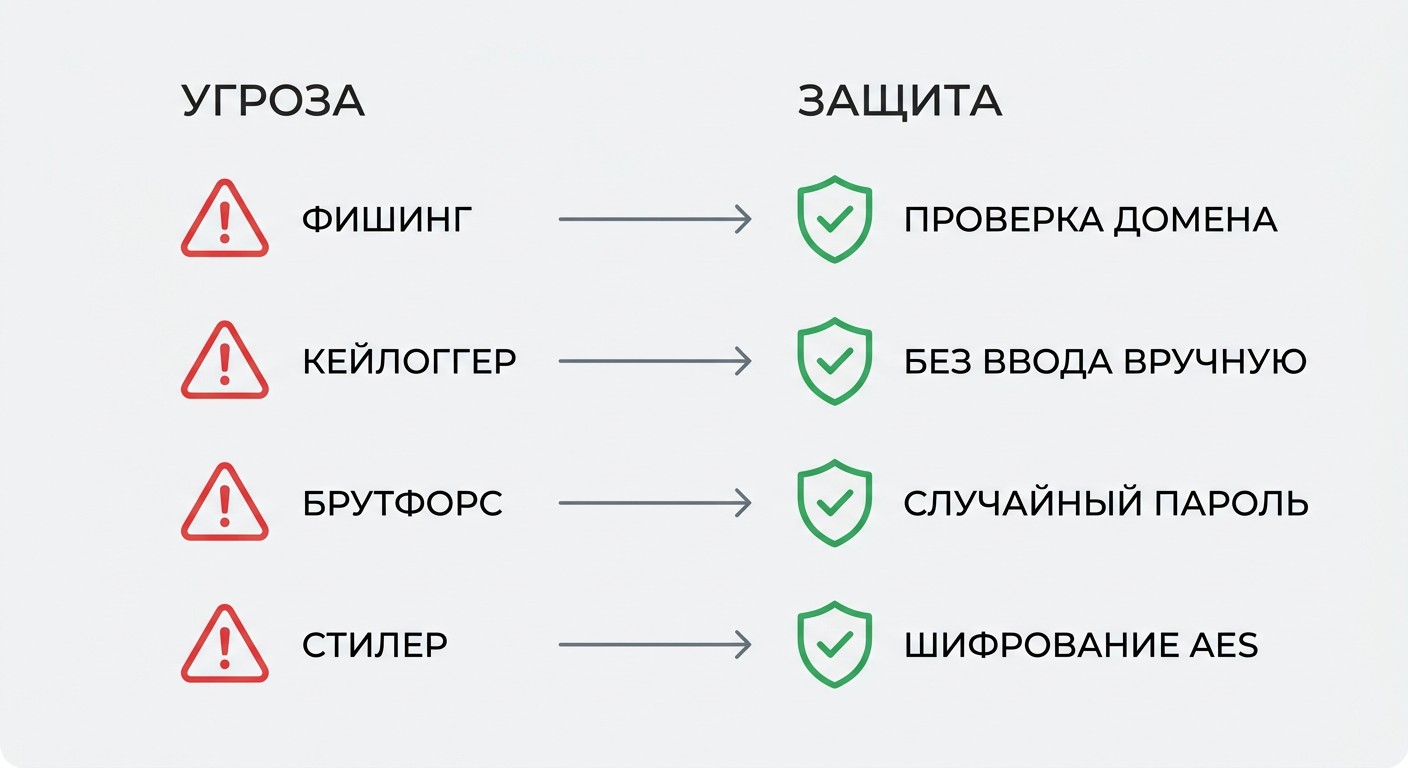Угрозы и механизмы защиты в менеджере паролей