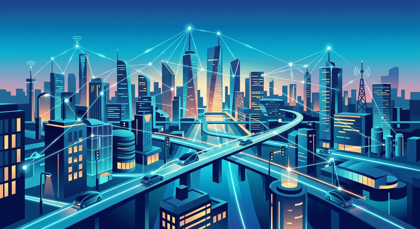 Умный город с IoT-технологиями и сетью информационных систем управления