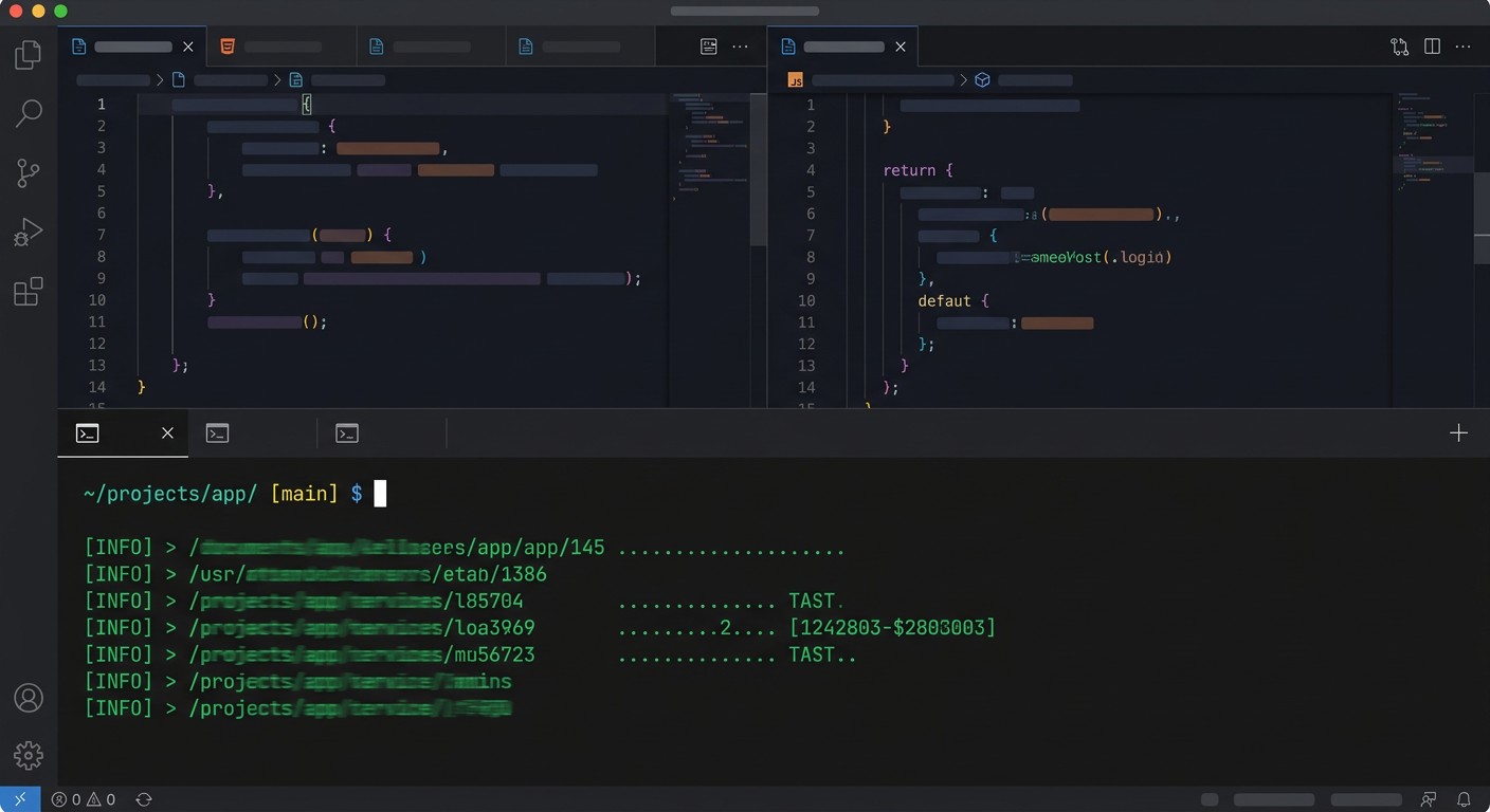 Встроенный терминал в нижней части редактора VS Code
