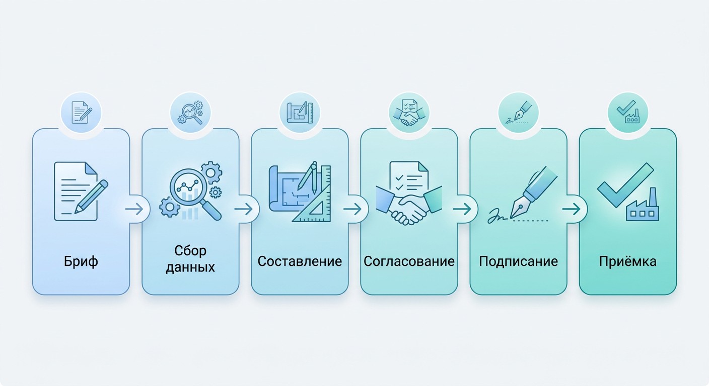 Жизненный цикл технического задания: шесть этапов от брифа до приёмки