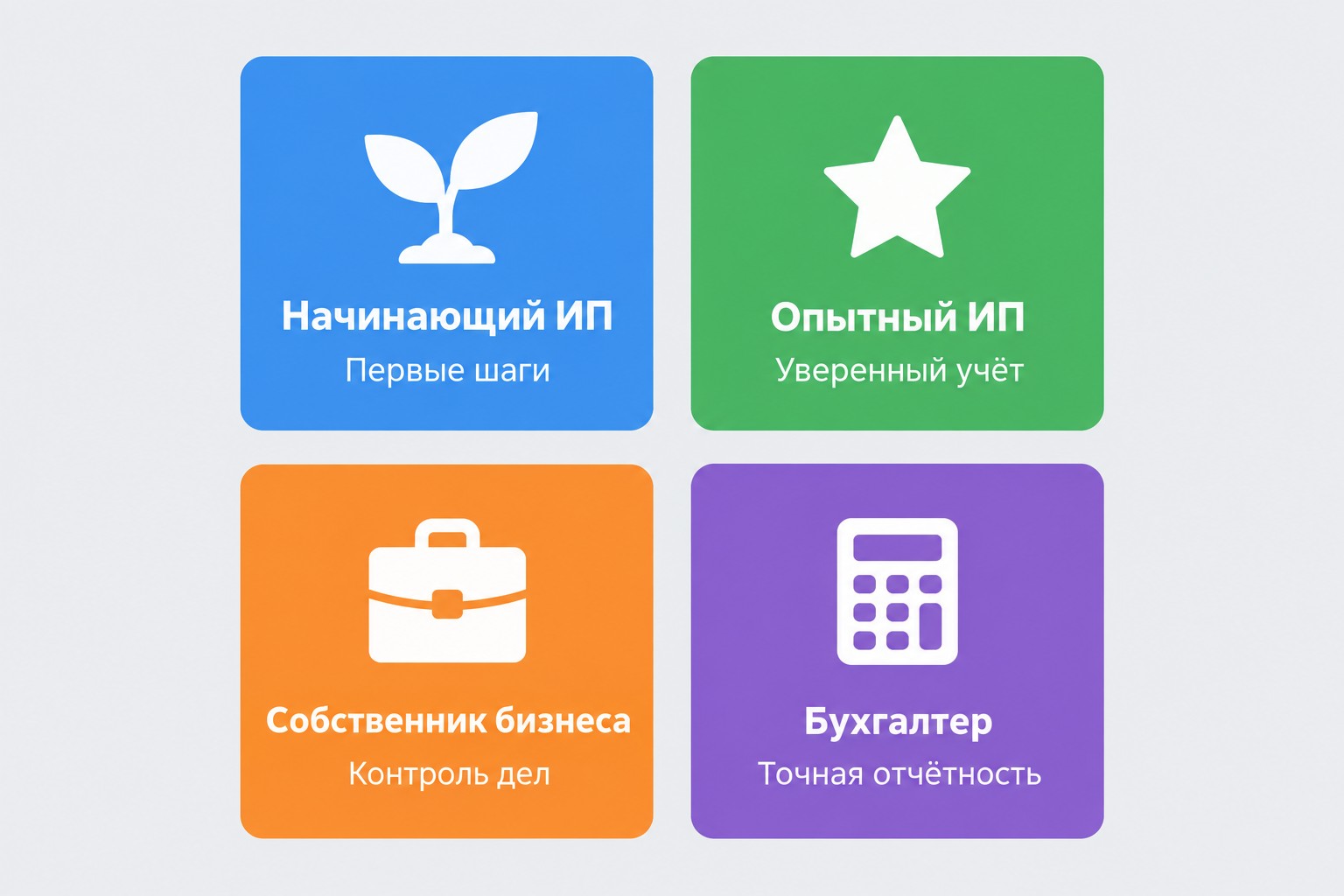 Четыре сегмента пользователей программы 1С для ИП