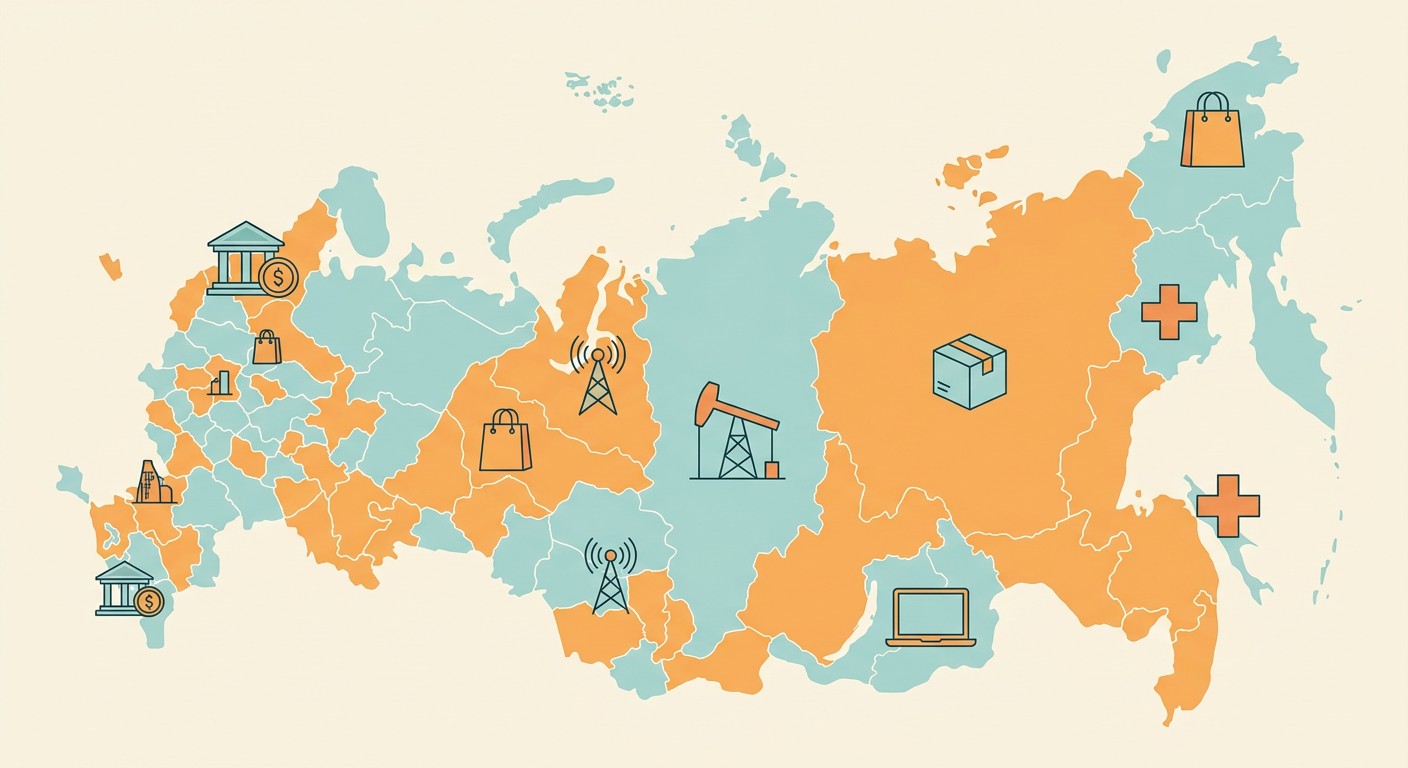 Карта России с иконками отраслей где востребованы дата-инженеры