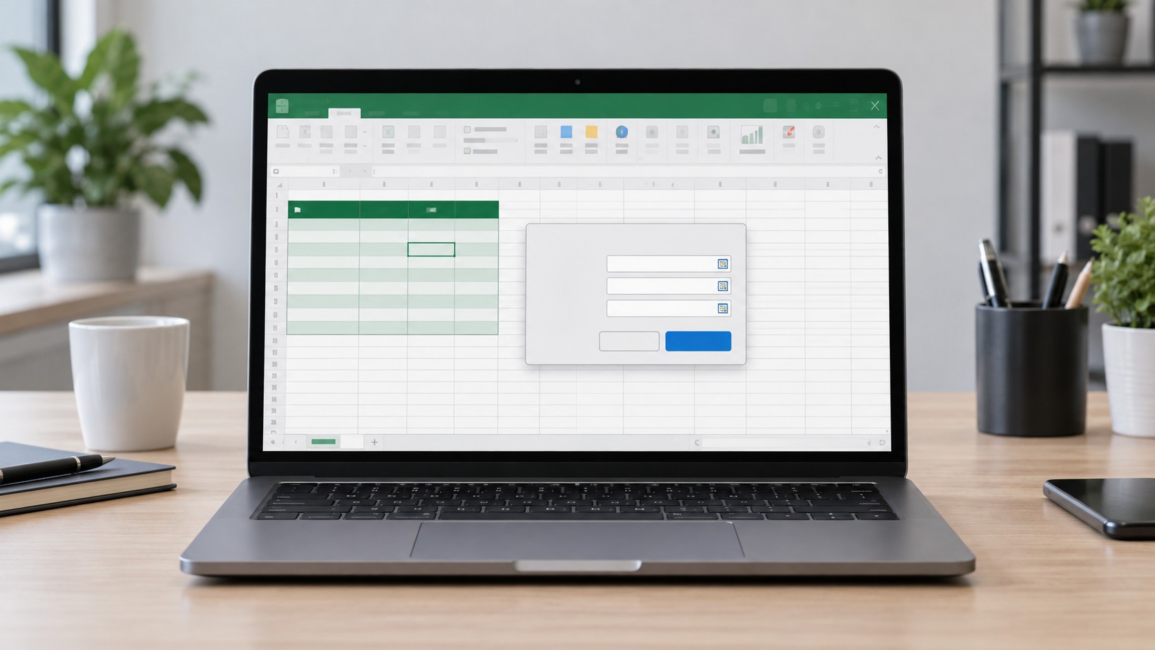 Рабочий лист Excel с таблицей кредита и диалогом подбора параметра