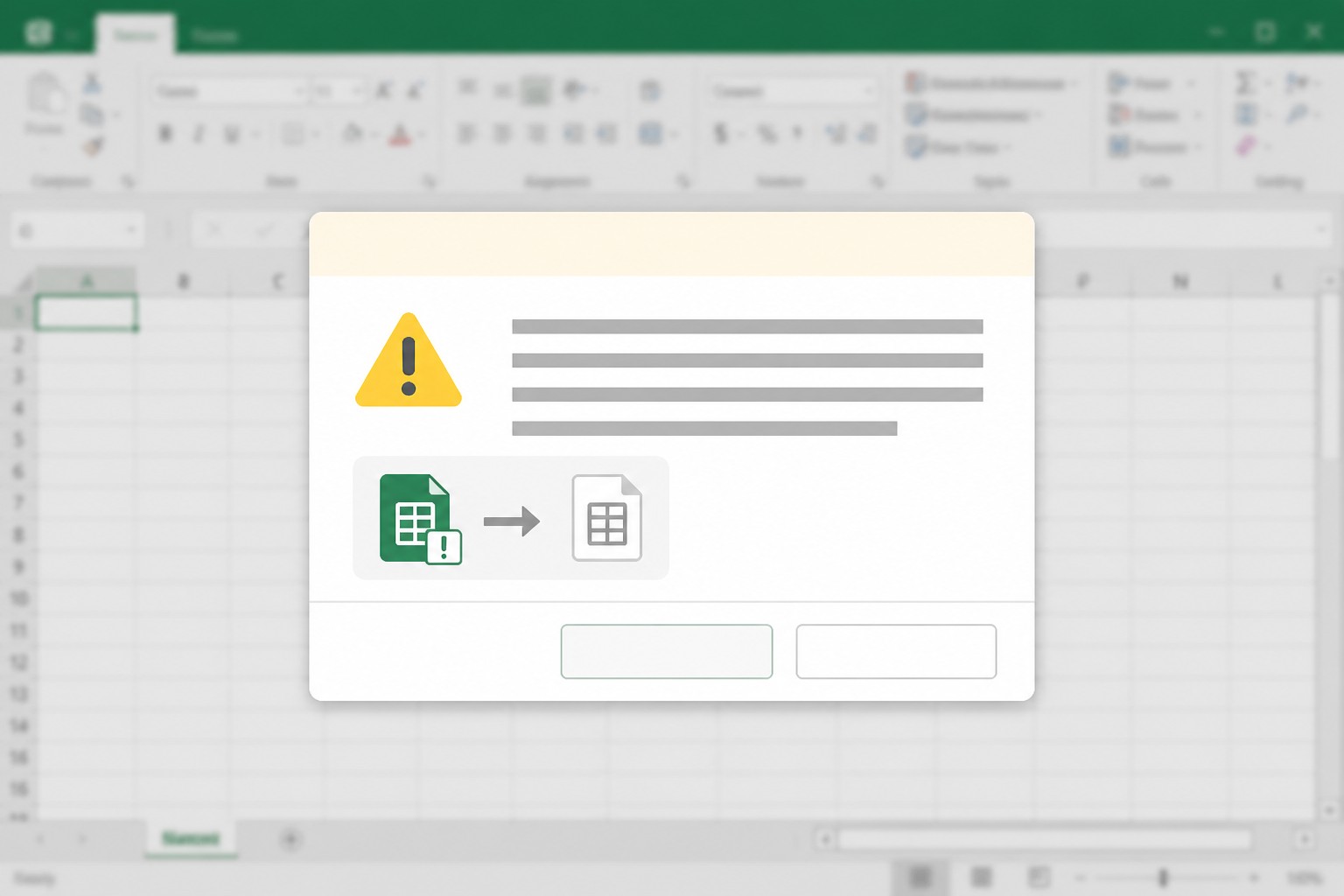 Предупреждение Excel при сохранении файла xlsm в xlsx