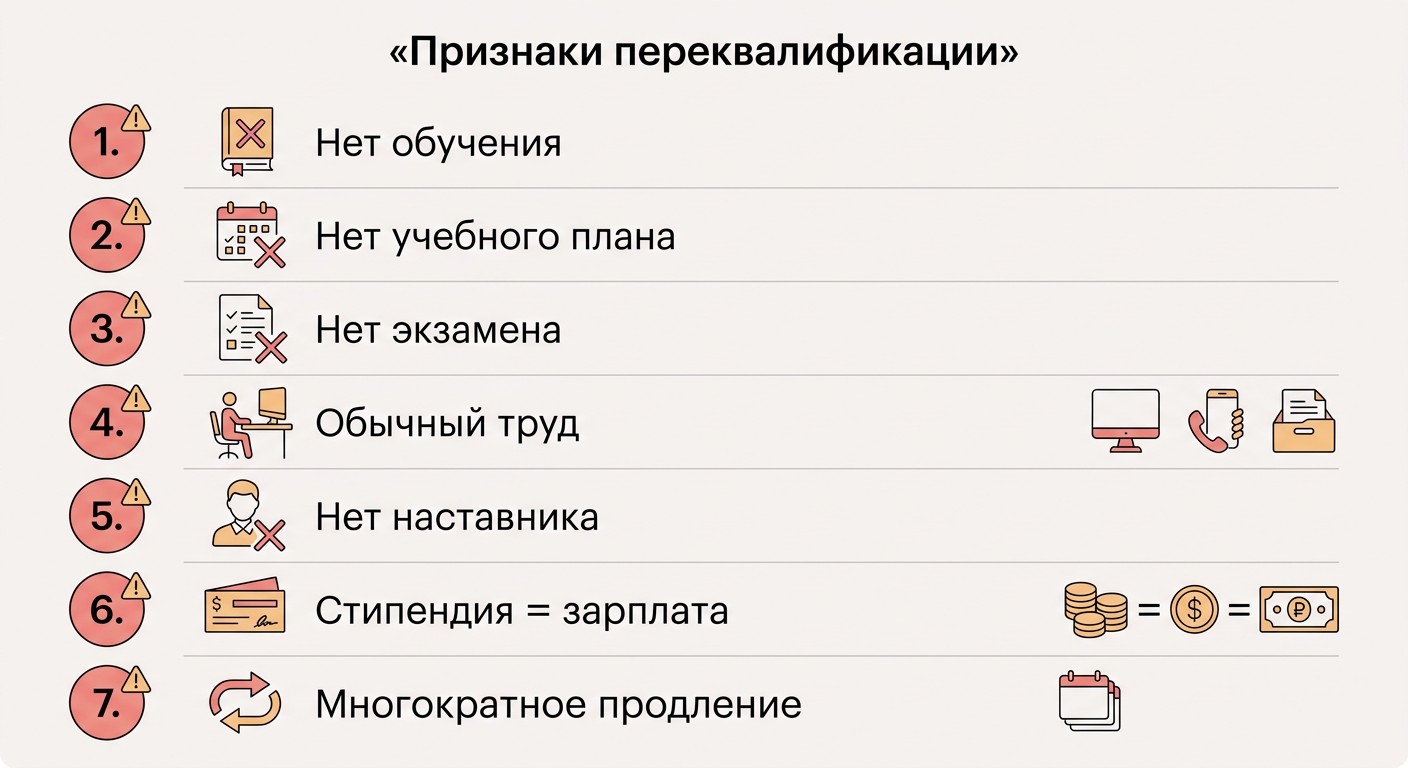 Семь признаков переквалификации ученического договора в трудовой