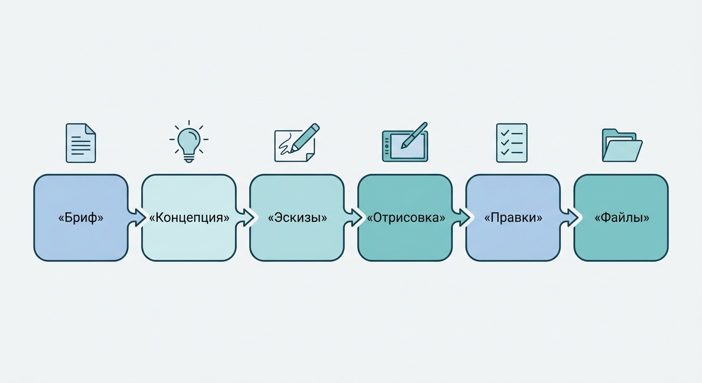 Рабочий процесс иллюстратора — 6 шагов от брифа до финальных файлов