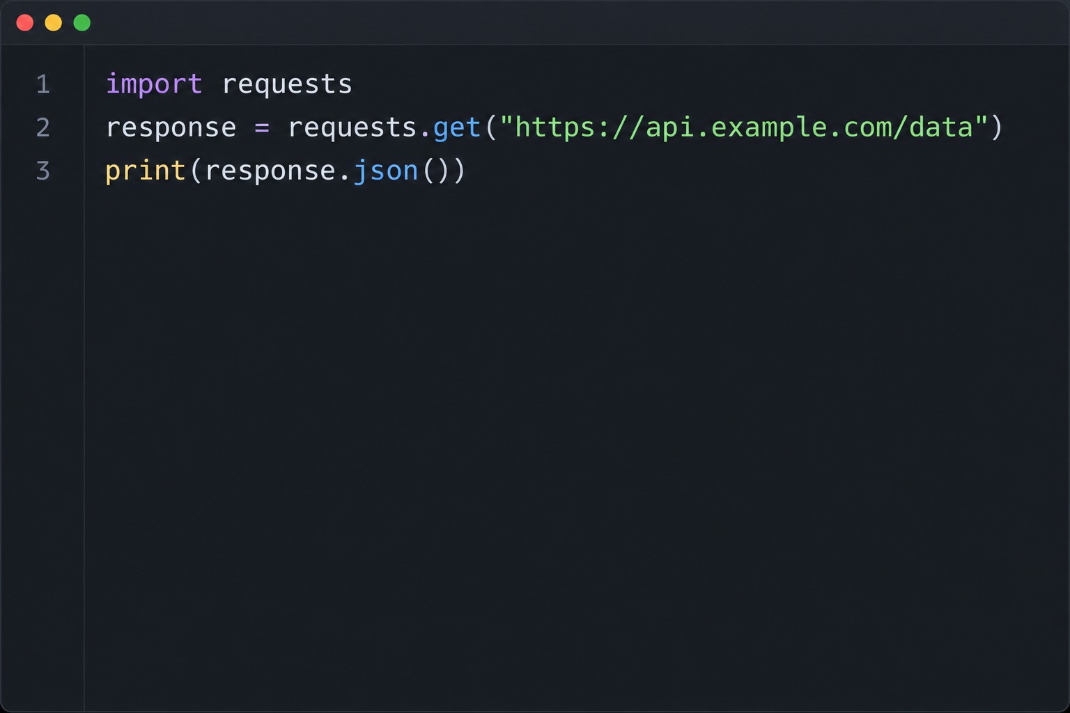 Пример кода Python для REST API запросов через библиотеку requests