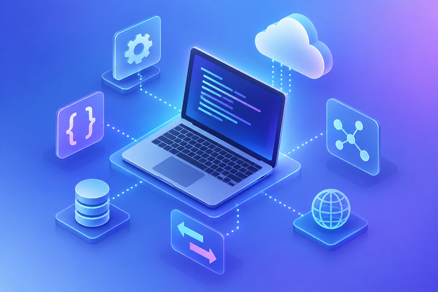 Современная веб-разработка и REST API — IT-контекст иллюстрация