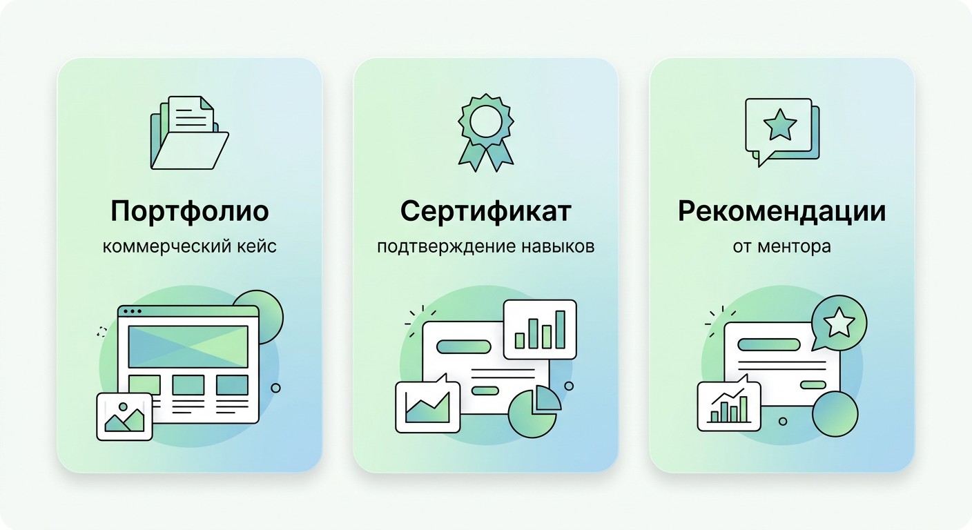Три результата стажировки веб-дизайнера: портфолио, сертификат и рекомендации