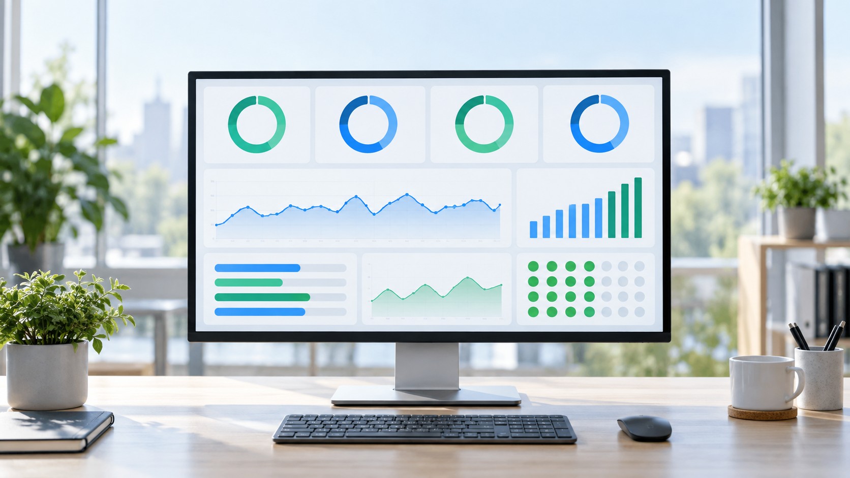 SLA-дашборд с метриками uptime и времени реакции на мониторе