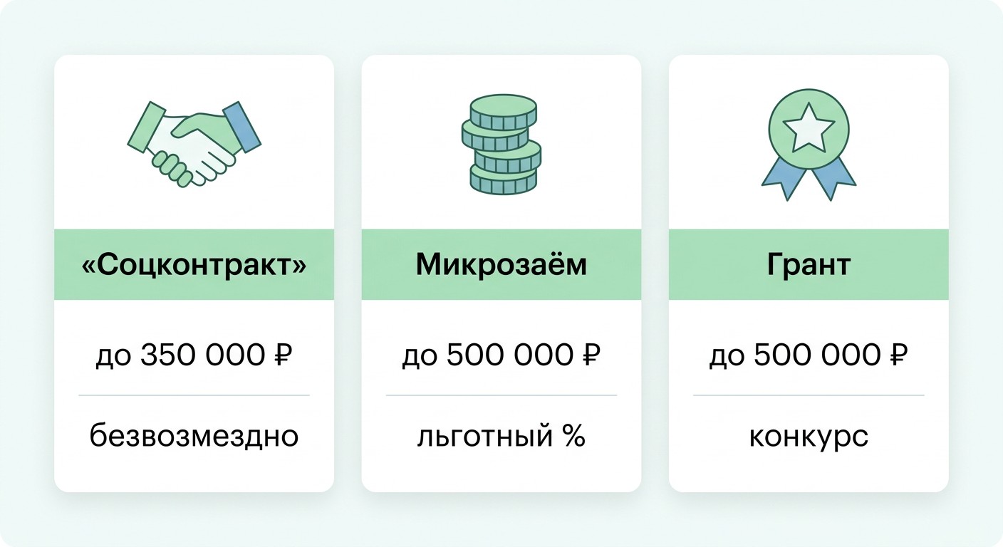 Сравнение соцконтракта, микрозайма и гранта для самозанятых: суммы и условия