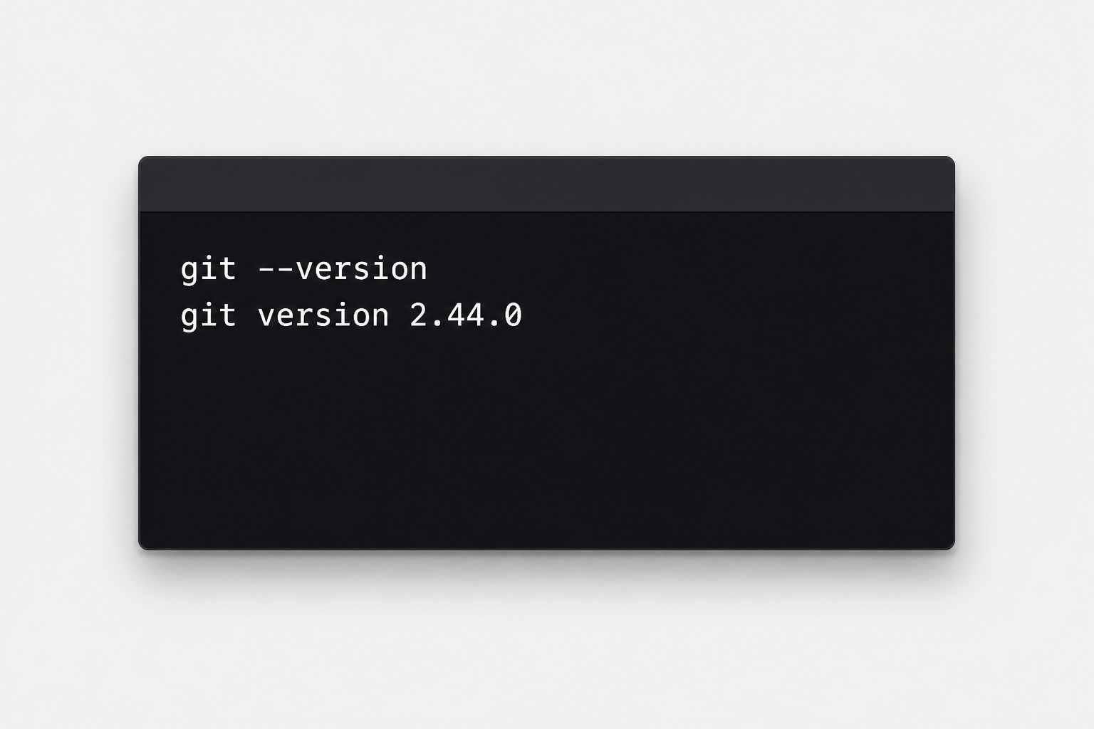Терминал с выводом команды git version после установки Git