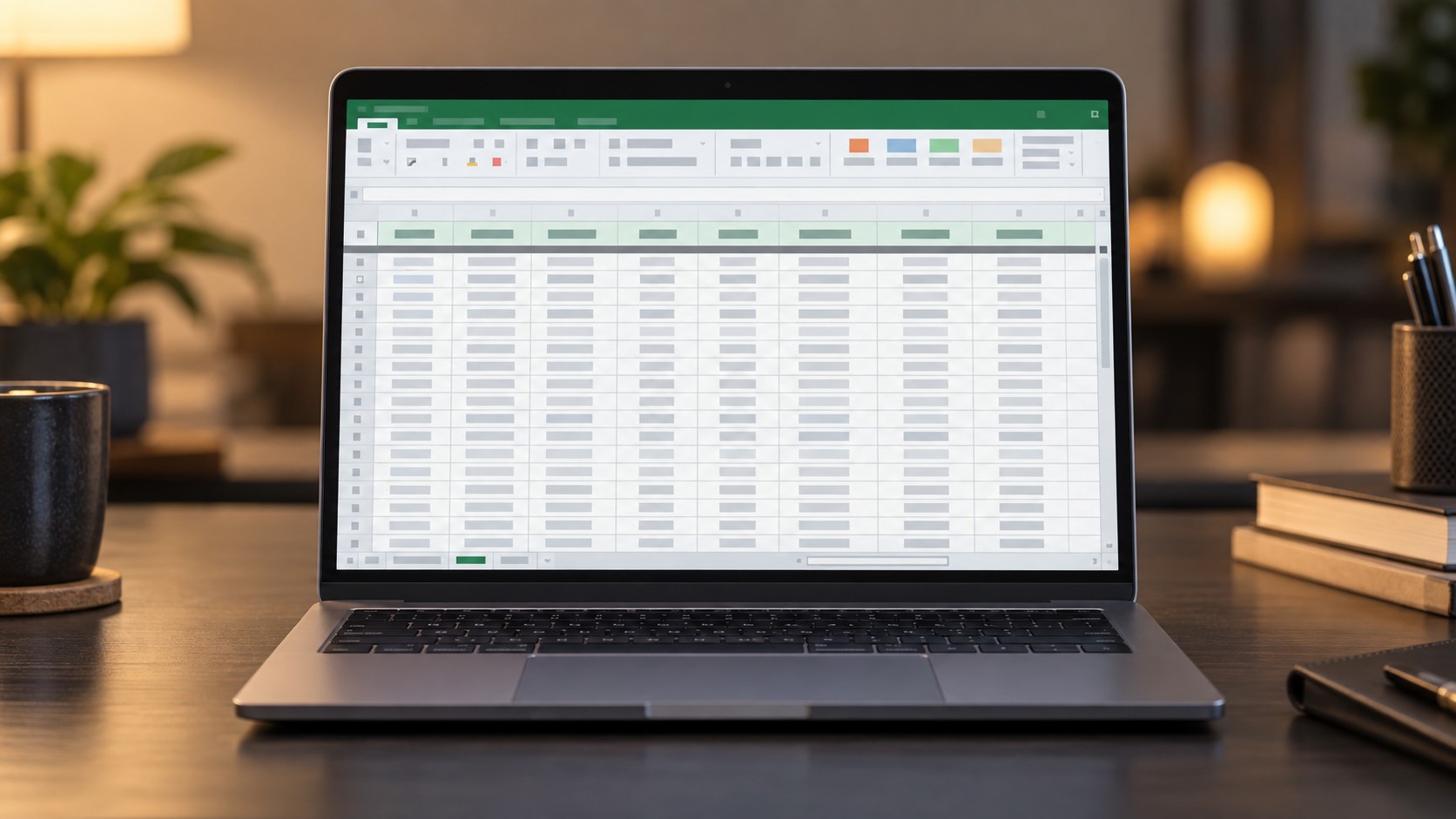 Экран Excel с серой границей закреплённой строки таблицы